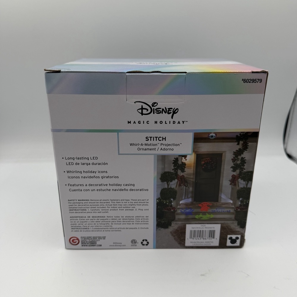 Disney Stitch Projection Ornament Whirl a Motion Hanging Gemmy Lilo NEW IN BOX - Picture 2 of 2
